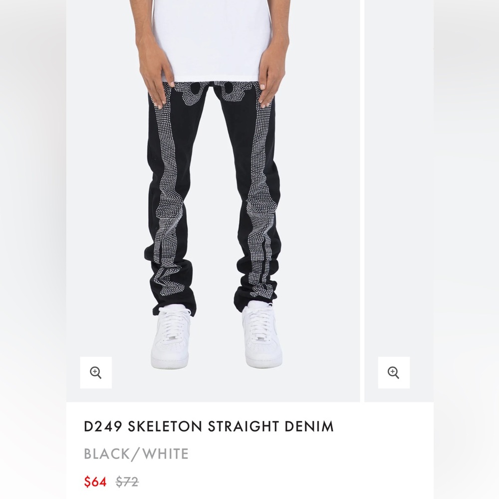Rhinestone skeleton jeans